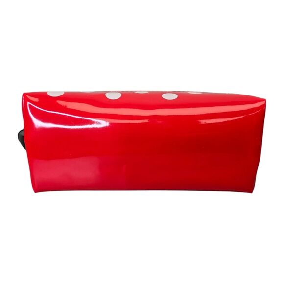 NWT Minnie Mouse Dome Faux Leather Polka Dot Travel Pouch - Red and Black - Picture 11 of 16